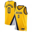 men's & youth Indiana Pacers 0 Tyrese Haliburton Jersey Yellow Statement Edition Swingman Basketball