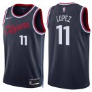 men's & youth LA Clippers 11 Brook Lopez Jersey Navy Icon Edition Swingman Basketball Game