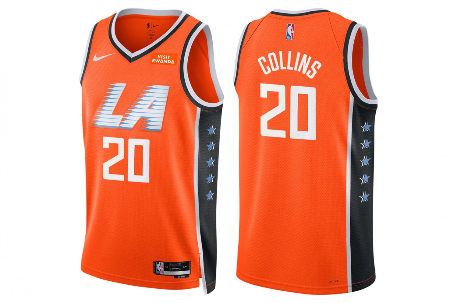 men's & youth LA Clippers 20 John Collins Jersey 2025/26 Orange City Edition Swingman Basketball