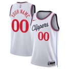 men's & youth LA Clippers 00 Custom name number Jersey 2024-25 White Association Edition Basketball