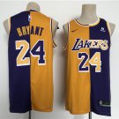 men's & youth Los Angeles Lakers 24 Kobe Bryant Jersey Purple/Gold Split Swingman Basketball