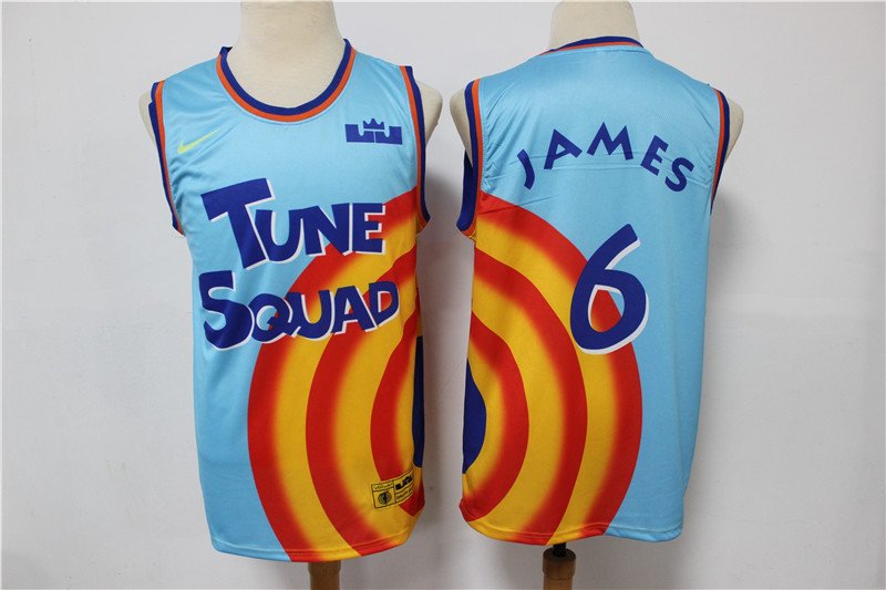 men's & youth Space Jam Tune Squad 6 Lebron James Jersey Blue&Orange Movie Basketball