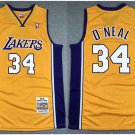 men's & youth Los Angeles Lakers 34 Shaquille O'neal Jersey Yellow M&N Classics Throwback Basketball