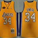 men's & youth Los Angeles Lakers 34 Shaquille O'neal Jersey Yellow NBA Finals Classics Basketball