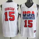 men's & youth 1992 Olympic USA team 15 Magic Johnson Jersey White Classics Basketball Player Game
