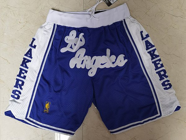 men's " Los Angeles " Lakers Just Don Blue Classic Pocket Swingman Basketball Shorts