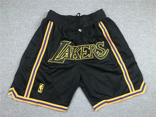 men's Los Angeles " Lakers " Just Don Black Gold Classics Pocket Swingman Basketball Shorts