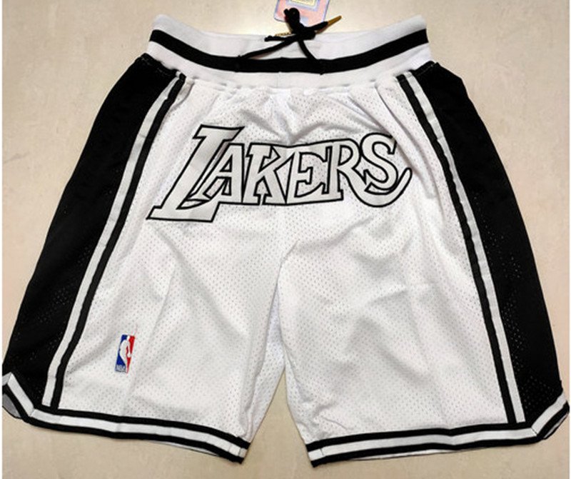 men's Los Angeles " Lakers " Just Don Mvp White Classics Zipper Pocket Swingman Basketball Shorts