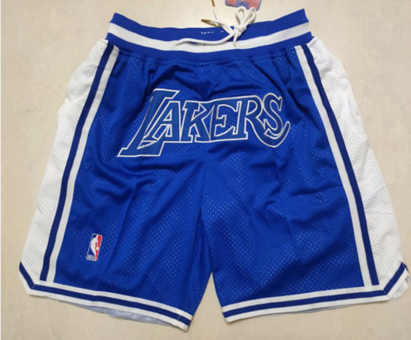 men's Los Angeles " Lakers " Just Don Blue Classic Pocket Swingman Basketball Shorts