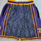 men's Los Angeles Lakers 8/24 Black Snake Print Classic Zipper Pocket Swingman Basketball Shorts