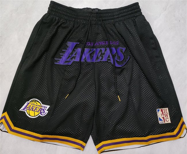 men's Los Angeles Lakers Just Don Black Classics Zipper Pocket Swingman Basketball Shorts