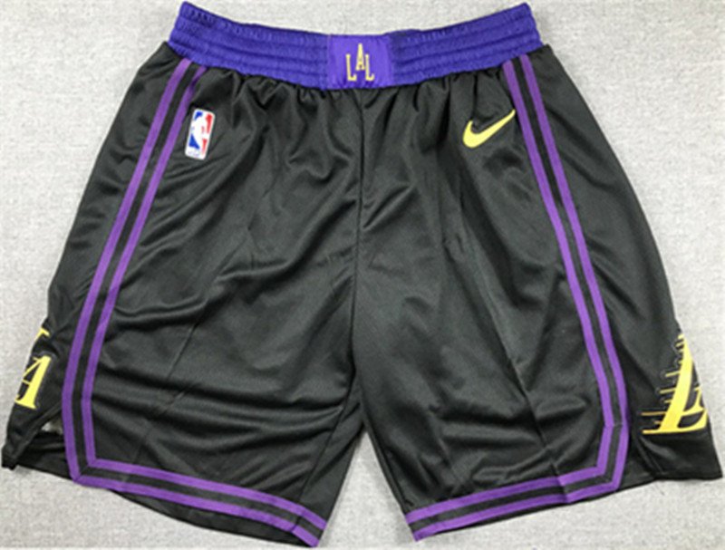 men's Los Angeles Lakers Black City Edition Classic Swingman Basketball Game Shorts