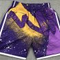 men's Los Angeles " Lakers " Purple Graffiti Classic Zipper Pocket Swingman Basketball Shorts