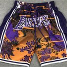 men's Los Angeles " Lakers " Year Of the Rabbit Gold Classics Zipper Pocket Basketball Shorts