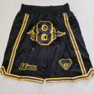 men's Los Angeles Lakers 8 Black MAMBA Classics Zipper Pocket Swingman Basketball Shorts