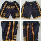 men's Los Angeles Lakers " Mamba " Just Don 8&24 Black Classics Zipper Pocket Basketball Shorts