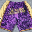 men's Los Angeles " Lakers " Year Of the Tiger Purple Classics Zipper Pocket Basketball Shorts