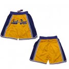 men's Los Angeles Lakers " Just Don " Yellow Classic Zipper Pocket Swingman Basketball Shorts