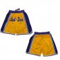 men's Los Angeles Lakers " Just Don " Yellow Classic Zipper Pocket Swingman Basketball Shorts