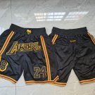 men's Los Angeles " Lakers " 8&24 Black Classic Zipper Pocket Swingman Basketball Shorts