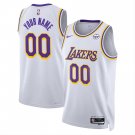 men's & youth Los Angeles Lakers 00 Custom name number Jersey 2025-26 White Association Basketball