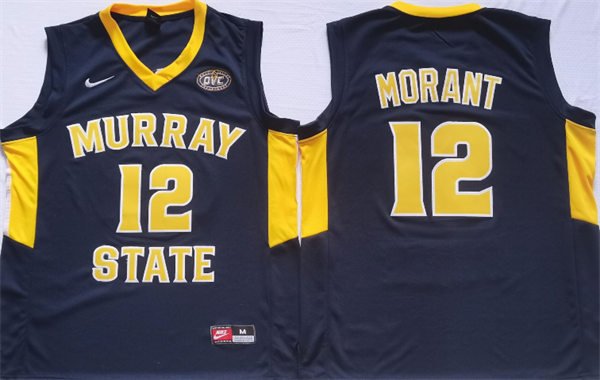 men's & youth Murray State Racers 12 Ja Morant Jersey Navy College Basketball Player Game