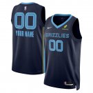 men's & youth Memphis Grizzlies 00 Custom name number Jersey Navy Icon Edition Swingman Basketball