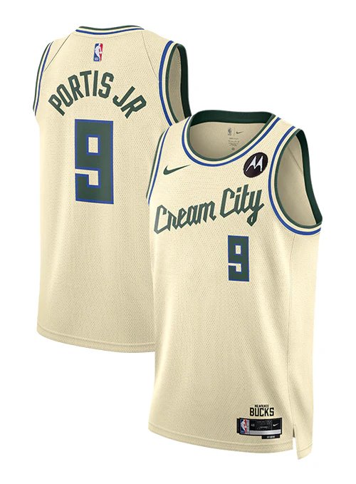 men's & youth Milwaukee Bucks 9 Bobby Portis Jr Jersey Cream 2025-26 City Swingman Basketball