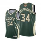 men's & youth Milwaukee Bucks 34 Giannis Antetokounmpo Jersey Green 2021 Finals Earned Basketball