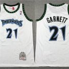 men's & youth Minnesota Timberwolves 21 Kevin Garnett Jersey White M&N Classics Throwback Basketball