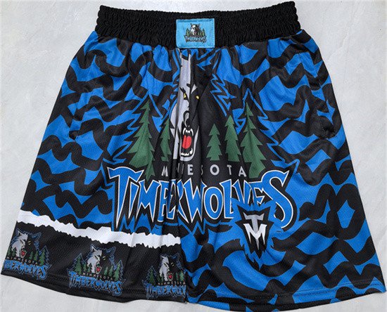 men's Minnesota " Timberwolves " Black M&N Blue 2025 Classic Pocket Swingman Basketball Shorts