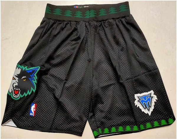 men's Minnesota Timberwolves Black Classic Edition Swingman Basketball Game Shorts