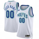 men's & youth Minnesota Timberwolves 00 Custom name number Jersey White 2023-24 Classic Basketball