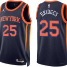 men's & youth New Yok Knicks 25 Mikal Bridges Jersey 2024 Navy Statement Swingman Basketball
