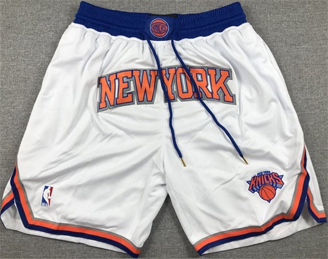 men's " New York " Knicks White Association Edition Classic Zipper Pocket Swingman Basketball Shorts