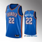 men's & youth Oklahoma City Thunder 22 Cason Wallace Jersey Blue Icon Edition Swingman Basketball