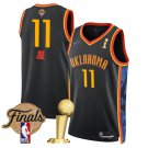 men's & youth Oklahoma City Thunder 11 Isaiah Joe Jersey Black 2025 Finals Champions City Edition