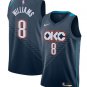 men's & youth Oklahoma City Thunder 8 Jalen Williams Jersey Navy 2025-26 City Swingman Basketball