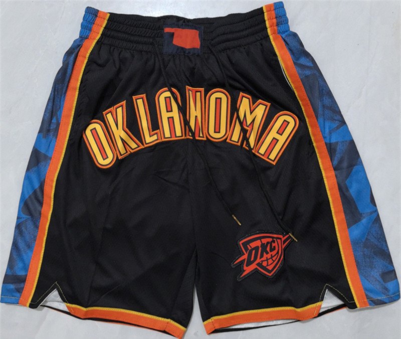 men's " Oklahoma " City Thunder Black 2024-25 City Classic Zipper Pocket Swingman Basketball Shorts