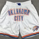 men's " Oklahoma City " Thunder White Association Classic Zipper Pocket Swingman Basketball Shorts
