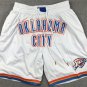 men's " Oklahoma City " Thunder White Association Classic Zipper Pocket Swingman Basketball Shorts