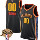 men's & youth Oklahoma City Thunder 00 Custom name number Jersey Black 2025 Finals City Basketball