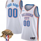 men's & youth Oklahoma City Thunder 00 Custom name number Jersey White 2025 Finals Game Association