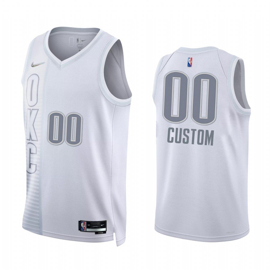 men's & youth Oklahoma City Thunder 00 Custom name number Jersey City White 2021-22 Basketball