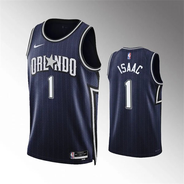 men's & youth Orlando Magic 1 Jonathan Isaac Jersey 2023-24 Navy City Edition Swingman Basketball