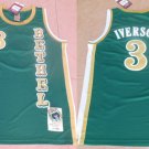 men's & youth  Bethel High School 3 Allen Iverson Jersey Green Throwback Basketball