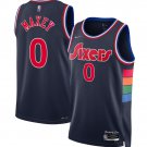 men's & youth Philadelphia 76ers 0 Tyrese Maxey Jersey 2021-22 Navy City Swingman Basketball Game