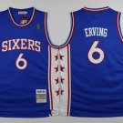 men's & youth Philadelphia 76ers 6 Julius Erving Jersey Blue Retro Classics Throwback Basketball