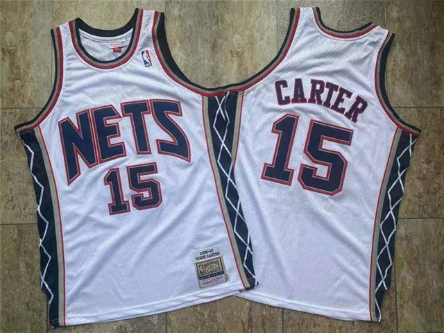 men's & youth New Jersey Nets 15 Vince Carter Jersey White Retro Classics Throwback Basketball