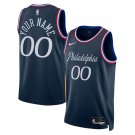 men's & youth Philadelphia 76ers 00 Custom name number Jersey Navy 2025-26 City Edition Basketball